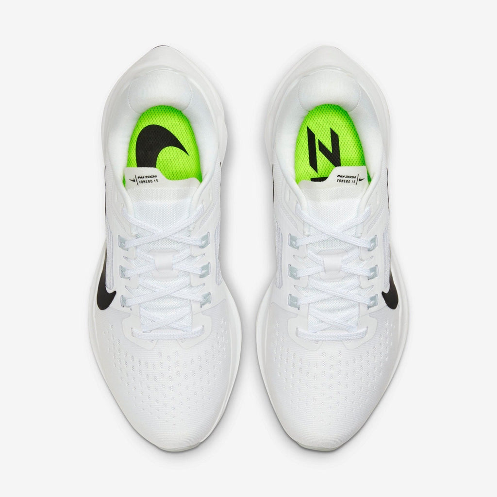 Nike Air Zoom Vomero 15 Running Shoes in White CU1856-100 - product image from the listing.