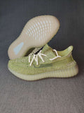 Olive Green and Cream Yeezy 350 V2 Knit Sneakers - product image from the listing.