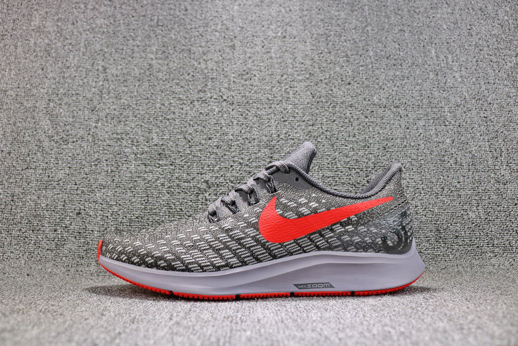 Nike Air Zoom Pegasus 35 Shoes for Running, Grey/Crimson 942851-006 - product image from the listing.