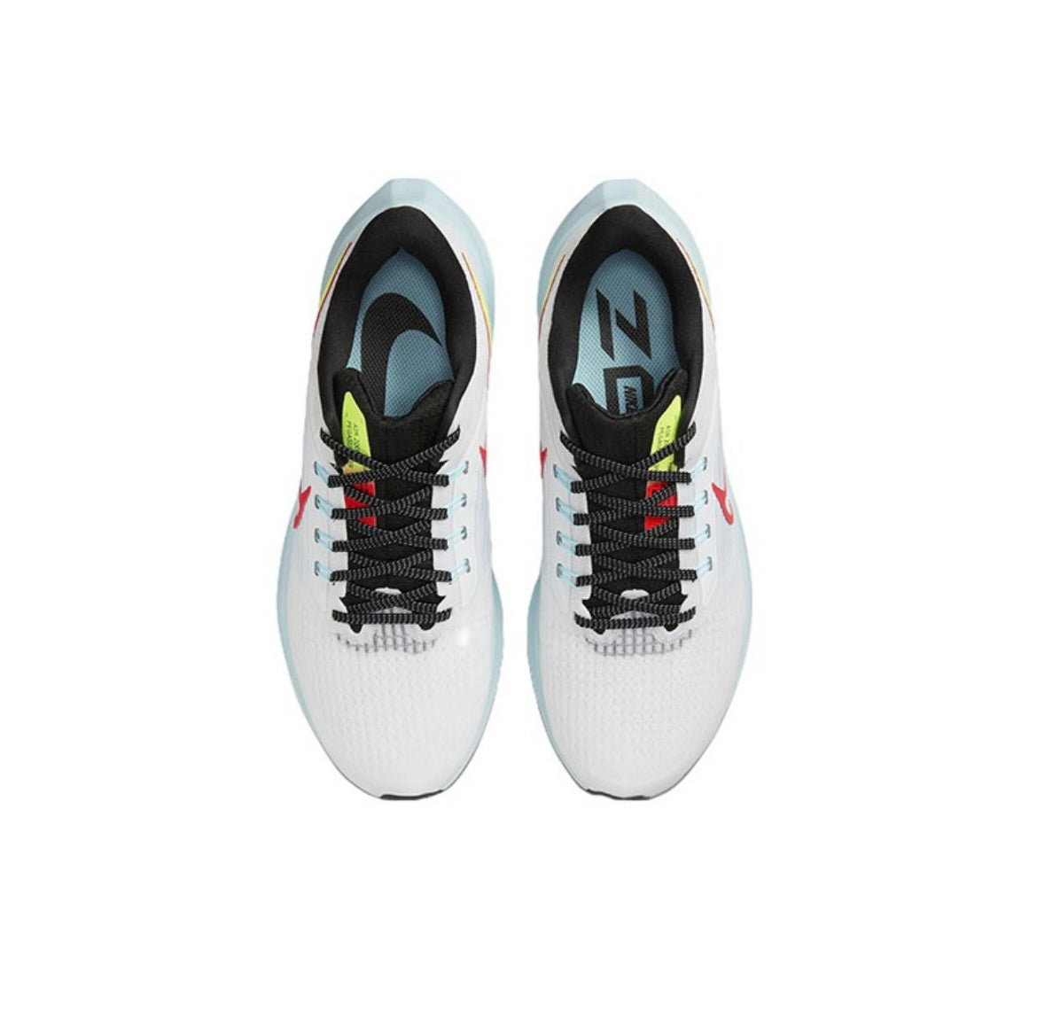 Nike Air Zoom Pegasus 39 Running Shoes in White Red Yellow DX3350-100 - product image from the listing.