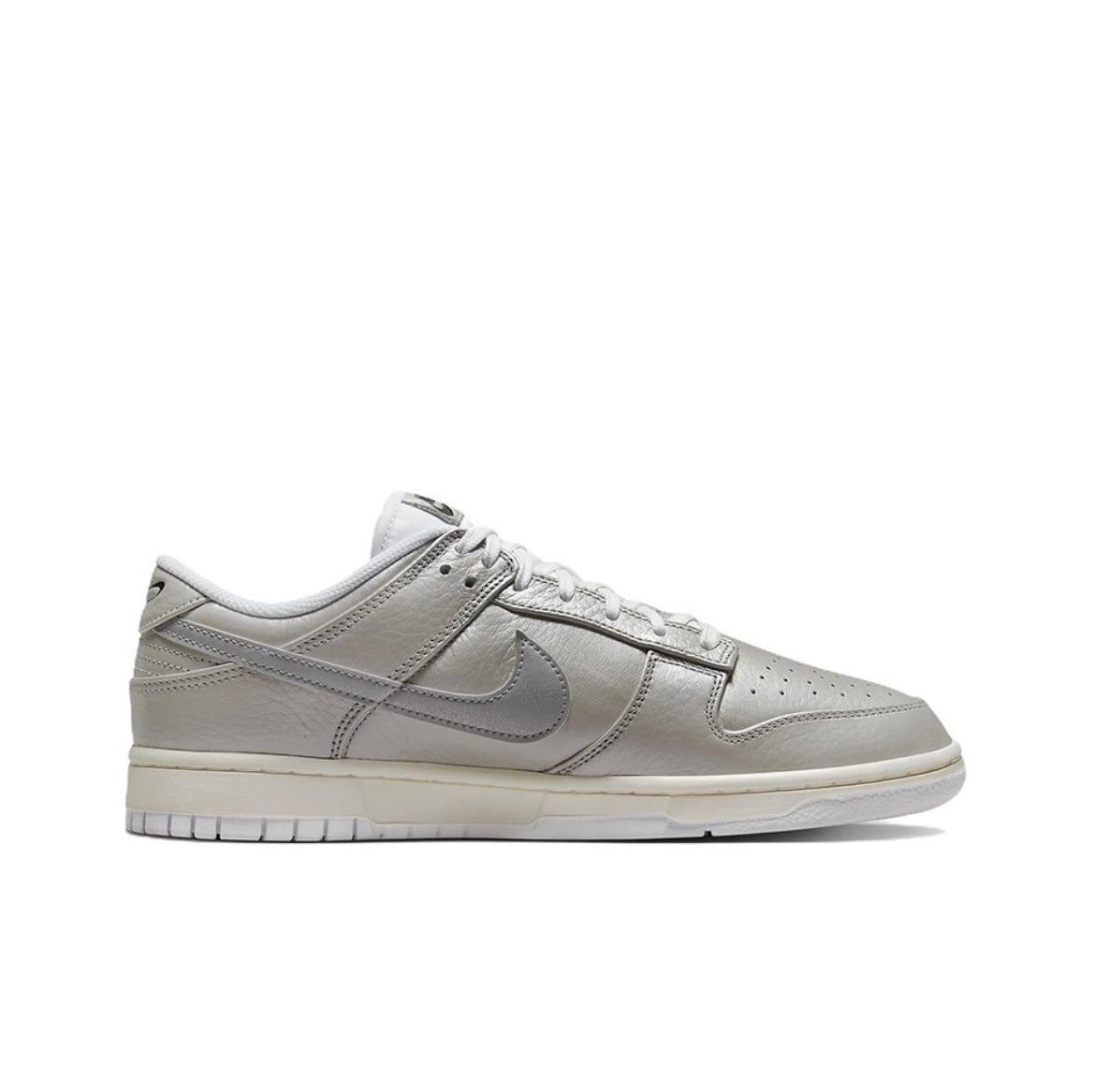 Nike Dunk Low Sneakers in Metallic Silver DX3197-095 - product image from the listing.