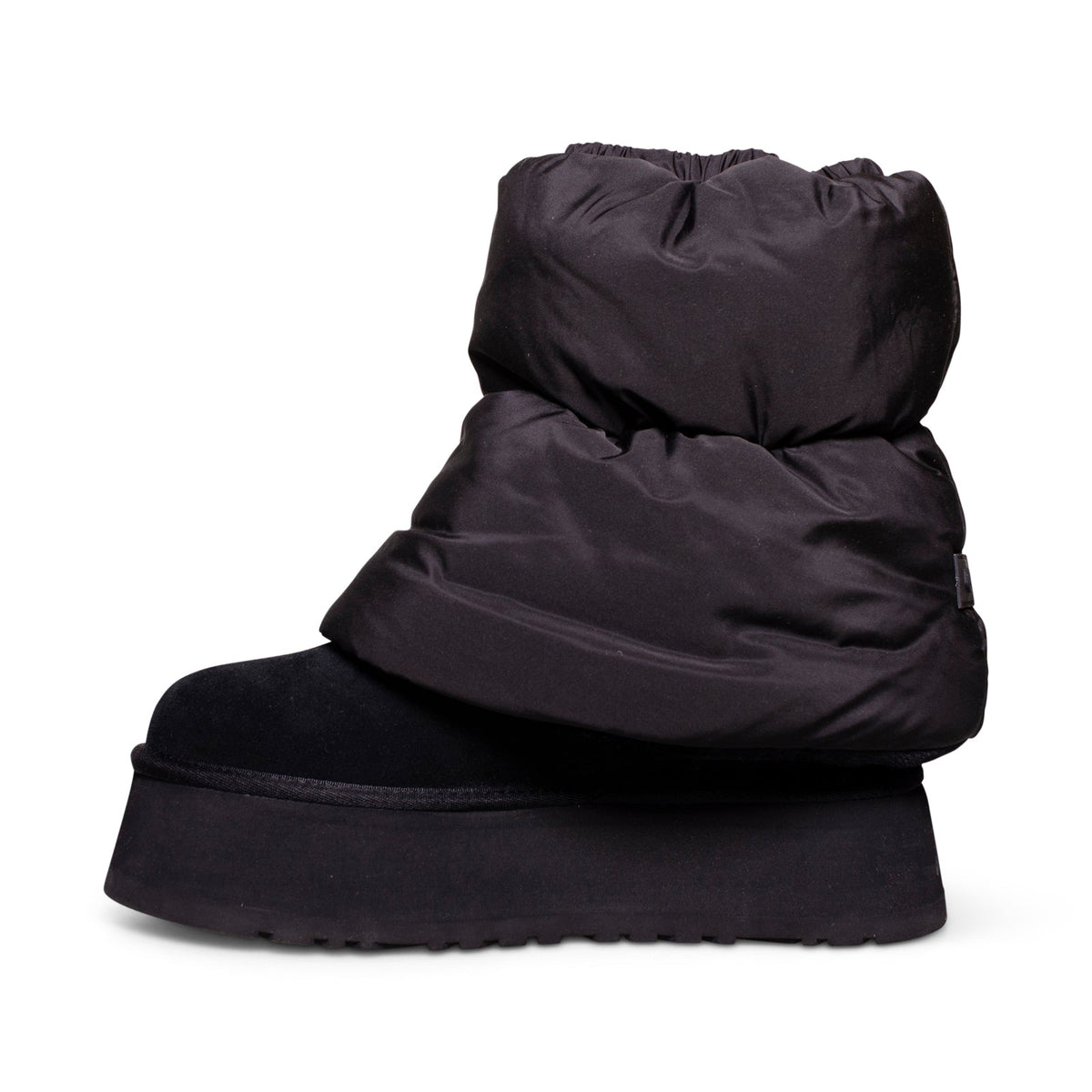 Women's UGG Classic Mini Dipper Puffer Platform Black Boots - product image from the listing.
