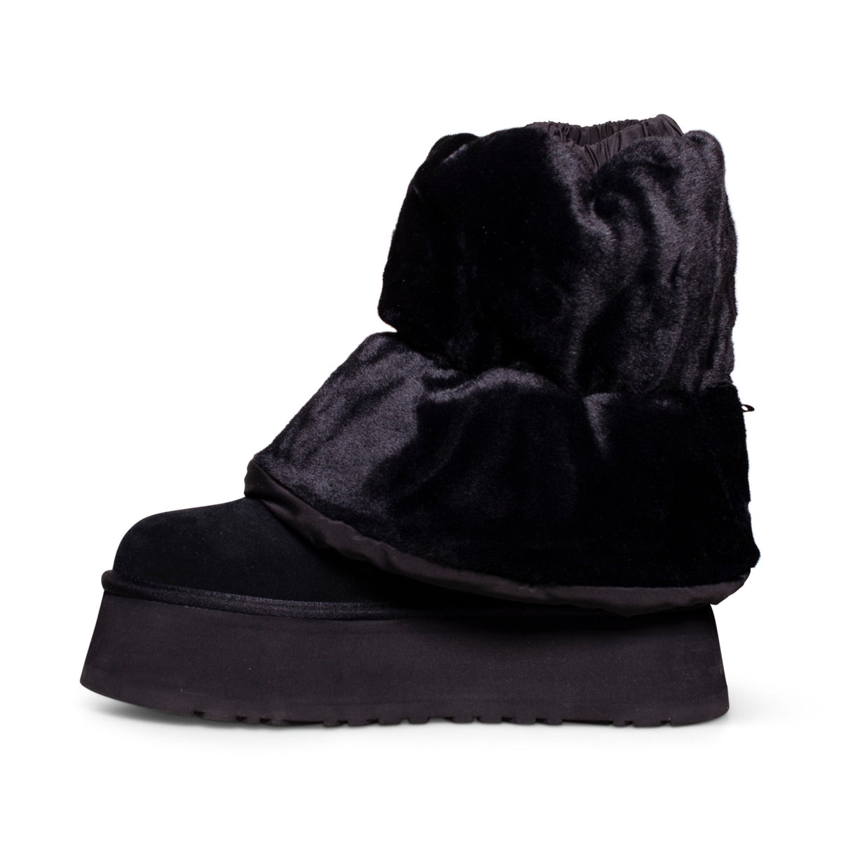 Women's UGG Classic Mini Dipper Puffer Platform Black Boots - product image from the listing.