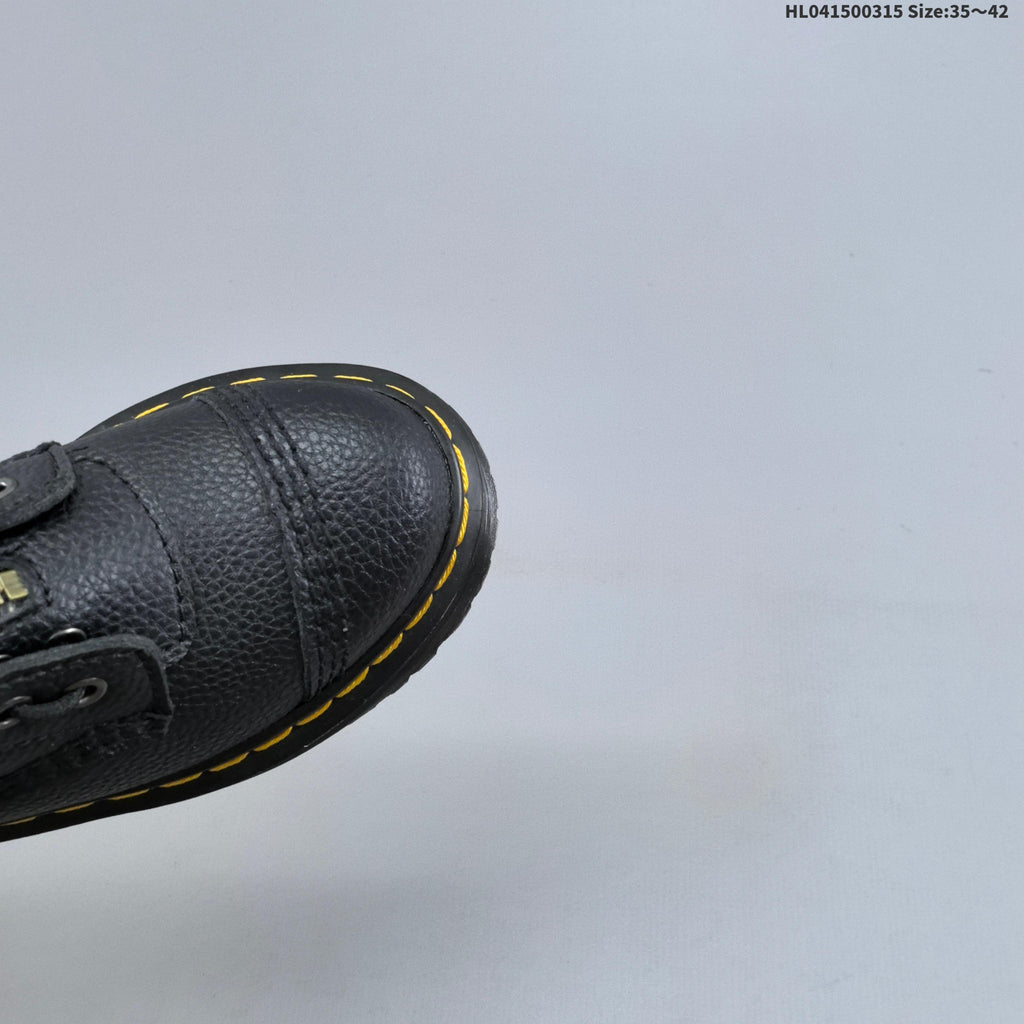 Black Platform Lace-Up Ankle Boots by Dr. Martens - product image from the listing.