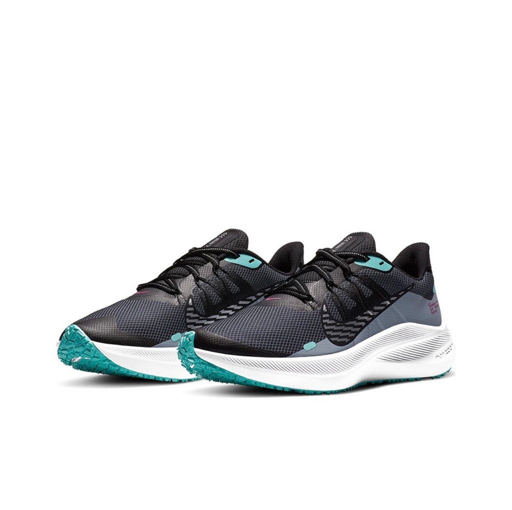 Nike Air Zoom Winflo 7 Shield Running Shoes in Black Gray Green CU3868-403 - product image from the listing.