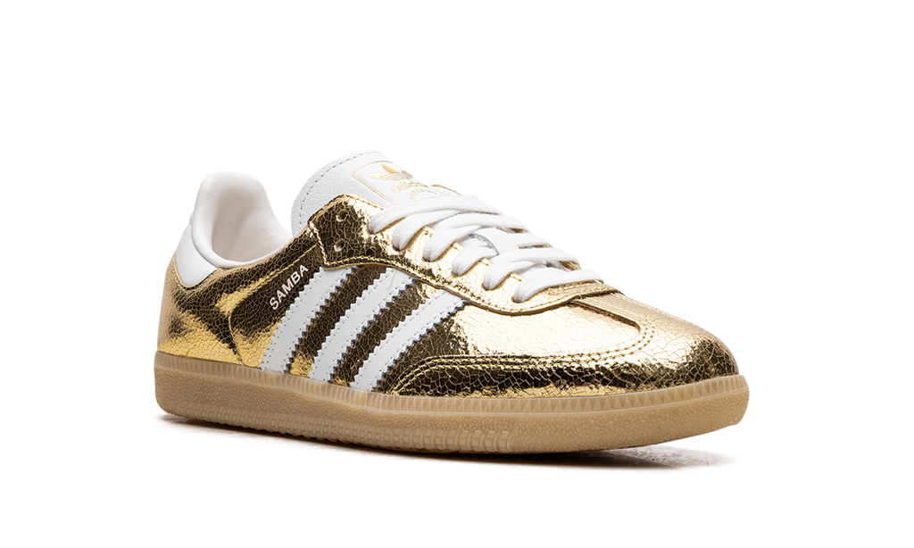 Women's Samba OG "Cracked Metallic Pack - Gold" KI5719 - product image from the listing.