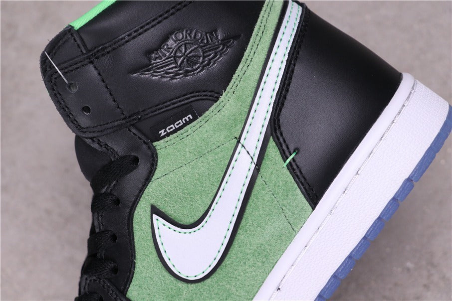 Air Jordan 1 High Zoom Rage Sneakers in Green CK6637-002 - product image from the listing.