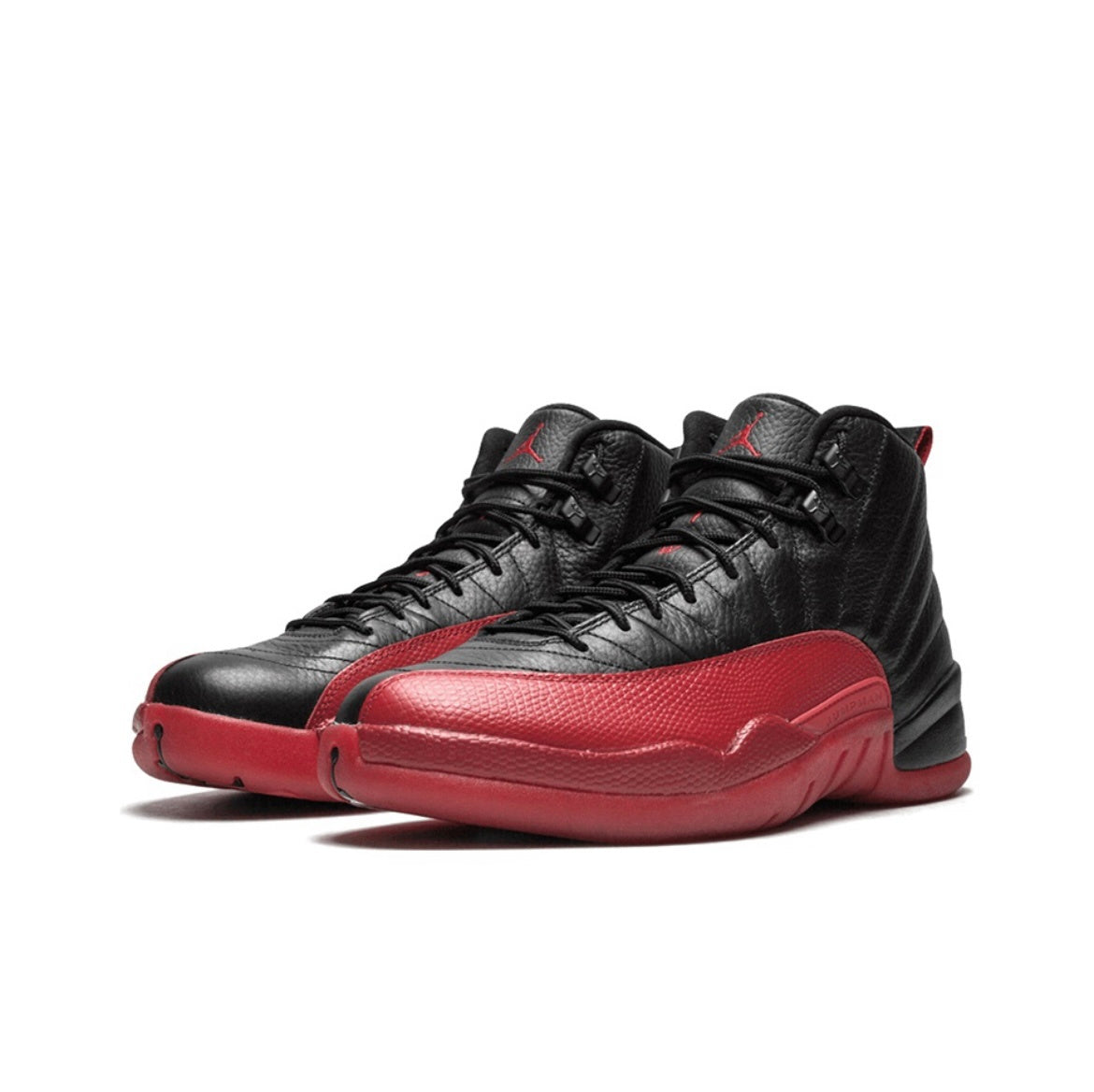 Air Jordan 12 Retro Flu Game Black Red Sneakers - product image from the listing.
