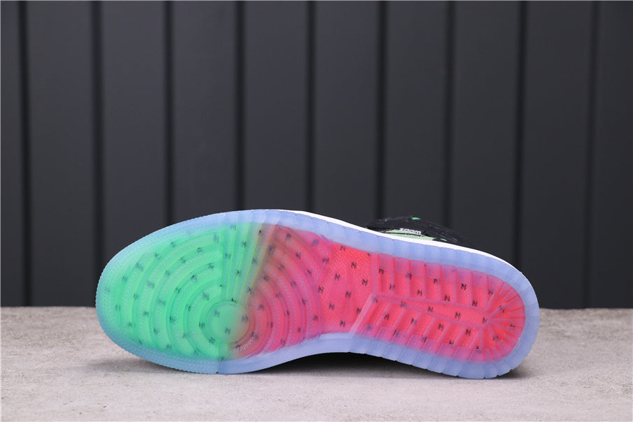 Air Jordan 1 High Zoom Rage Sneakers in Green CK6637-002 - product image from the listing.
