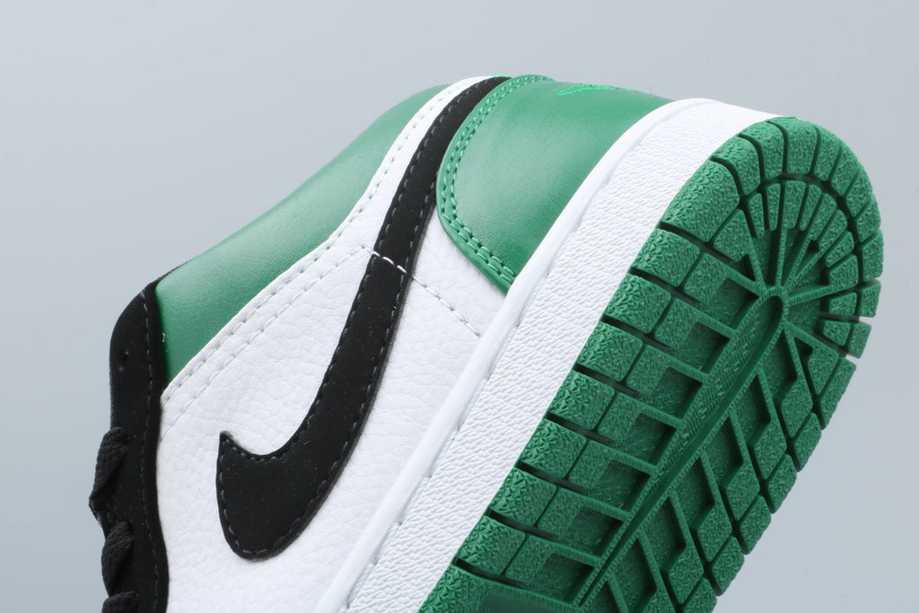 Jordan 1 Low Green Toe Sneakers in Black White Green - product image from the listing.