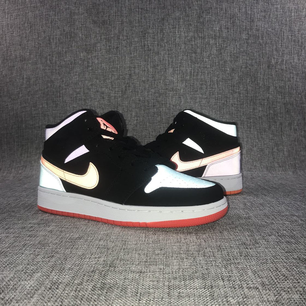 Jordan 1 Mid Sneakers in Multicolor Black 554725-083 - product image from the listing.