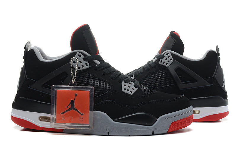 Jordan 4 Retro Basketball Shoes in Black/Red - product image from the listing.