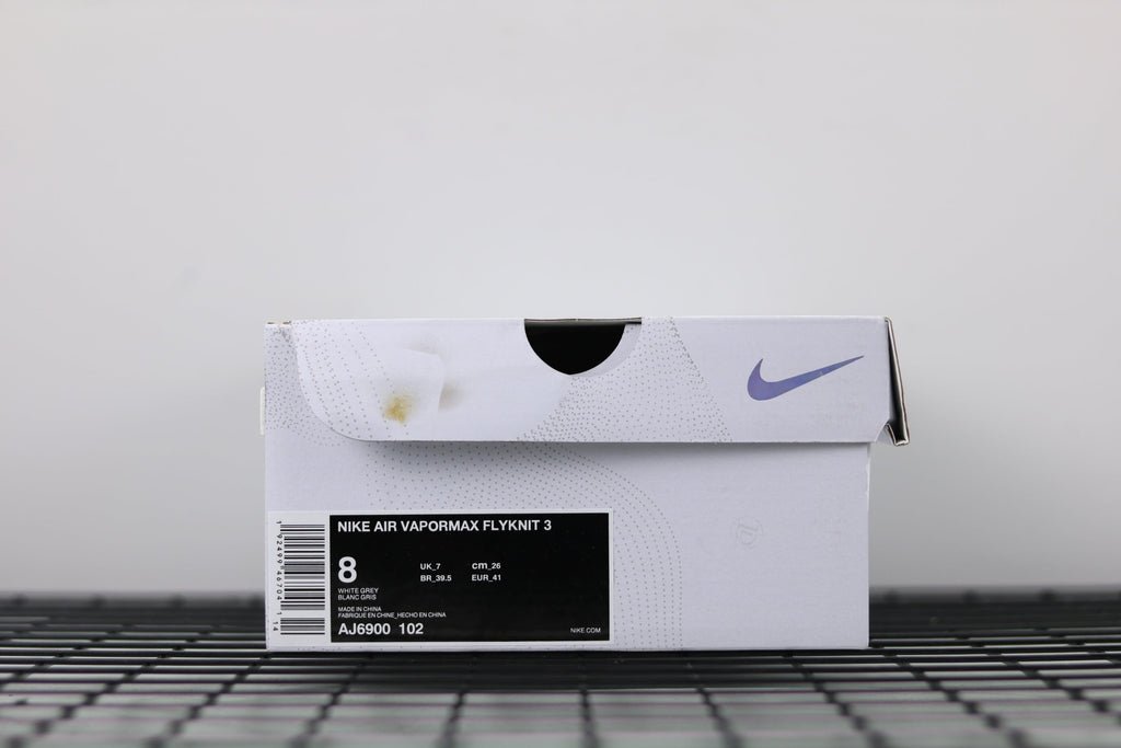 Nike Air VaporMax Flyknit 3 in White Grey AJ6900-102 - product image from the listing.