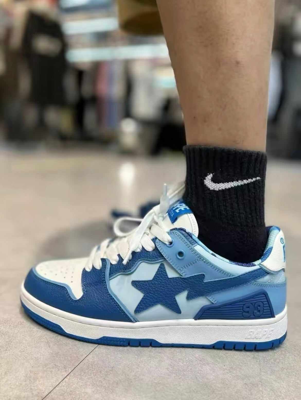 A BATHING APE BAPE SK8 Sta Sneakers in Blue - product image from the listing.