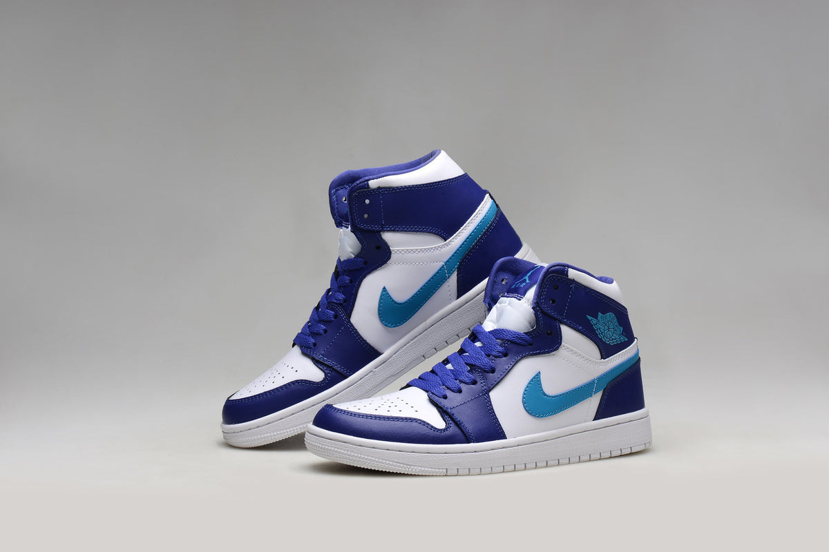 Jordan 1 Retro High Sneakers in White Blue - product image from the listing.
