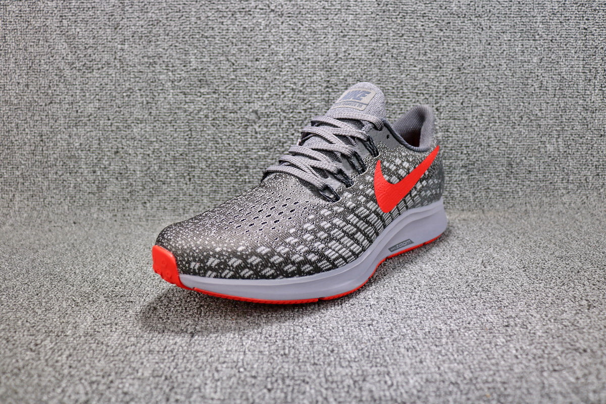 Nike Air Zoom Pegasus 35 Shoes for Running, Grey/Crimson 942851-006 - product image from the listing.