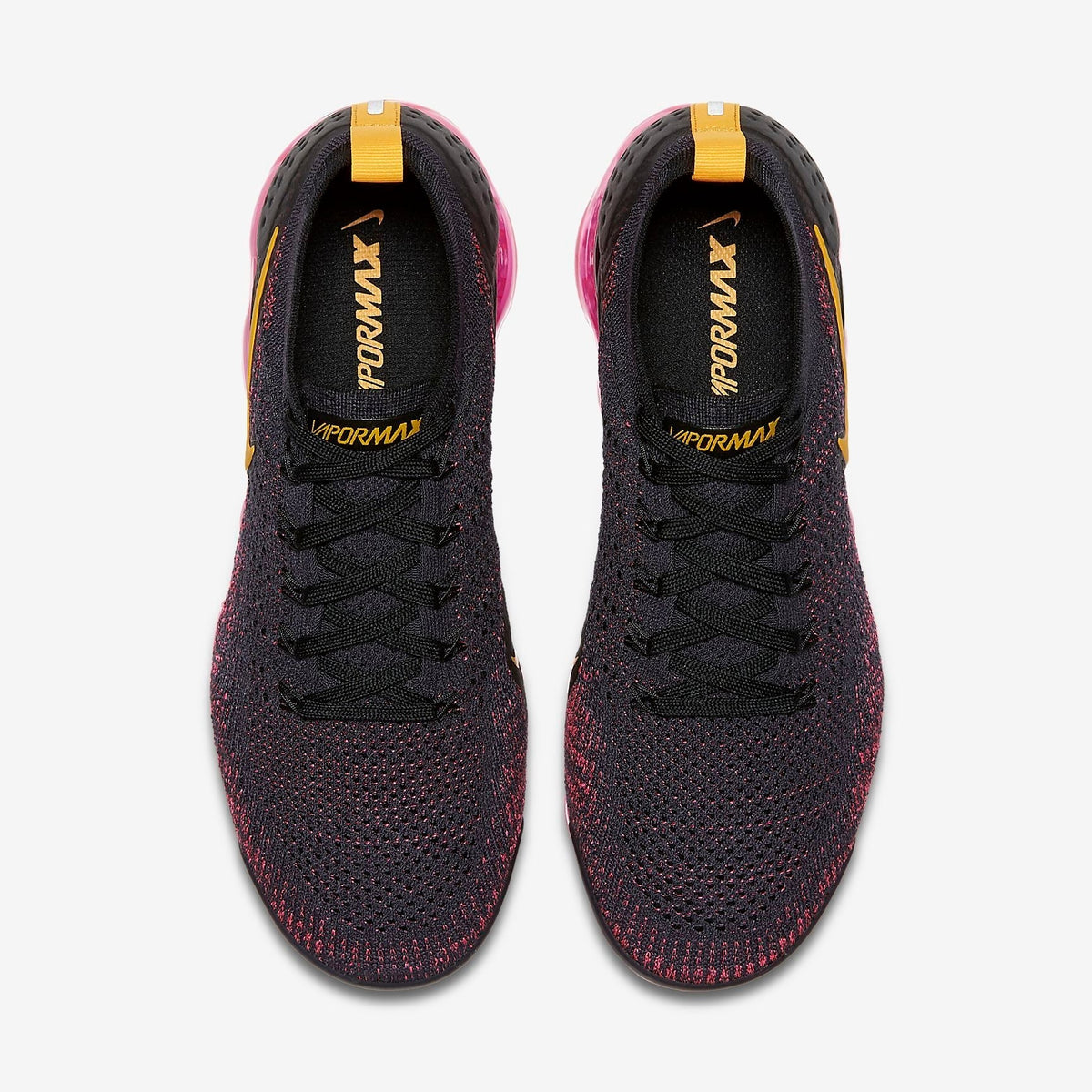 Nike Air VaporMax Flyknit 2 Running Shoes in Black Yellow - product image from the listing.