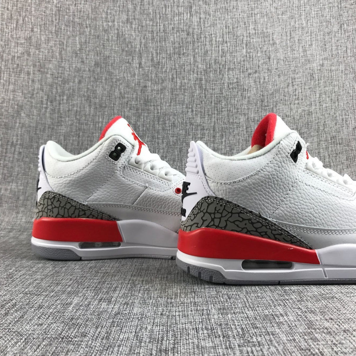 Air Jordan 3 Retro High-Top Sneakers in White Red - product image from the listing.