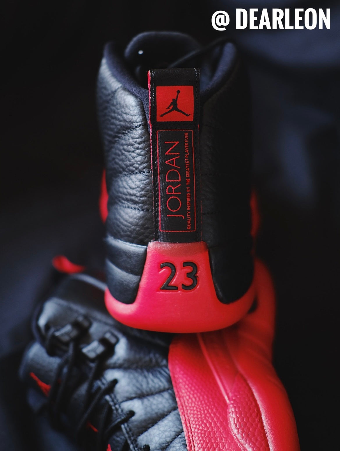 Air Jordan 12 Retro Flu Game Black Red Sneakers - product image from the listing.
