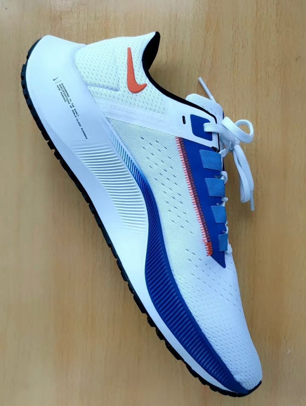 Nike Air Zoom Pegasus 38 Running Shoes in White Blue DQ8575-100 - product image from the listing.