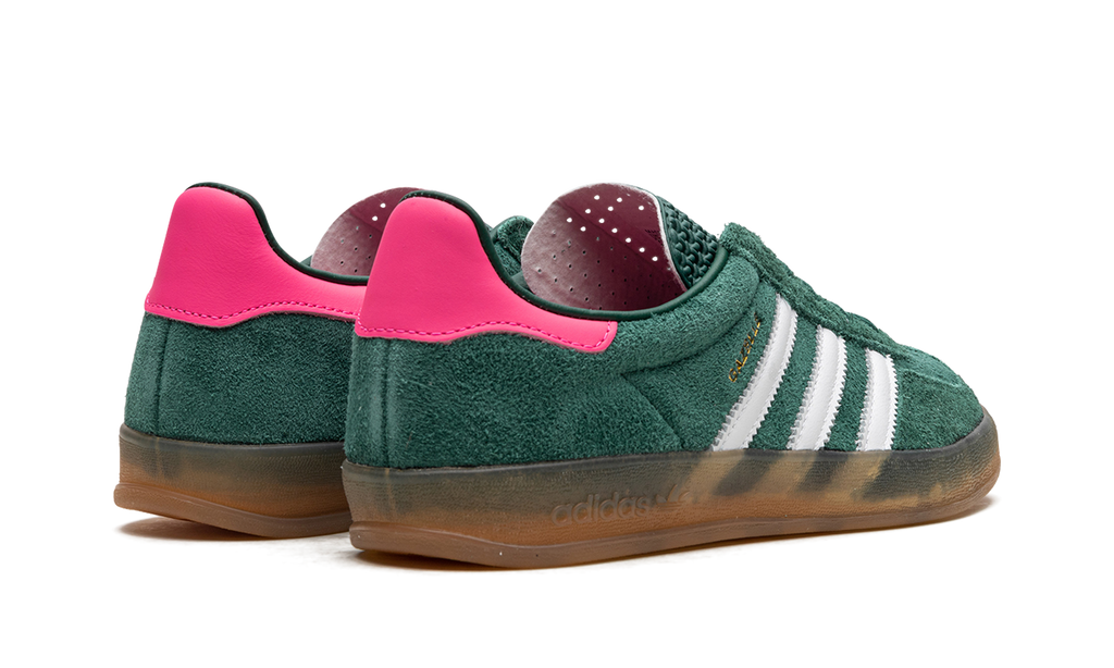 Women's GAZELLE INDOOR "Collegiate Green / Lucid Pink" IG5929 - product image from the listing.