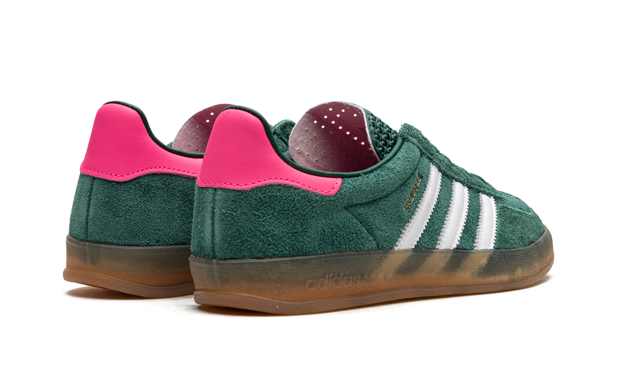 Women's GAZELLE INDOOR "Collegiate Green / Lucid Pink" IG5929 - product image from the listing.