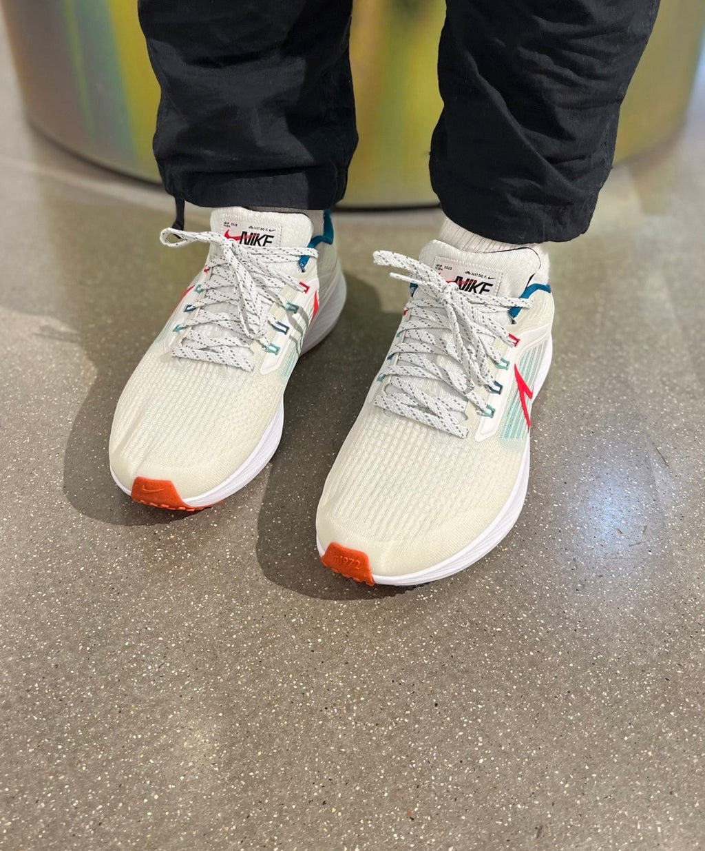 Nike Air Zoom Pegasus 39 Running Shoes in White Red Blue FD4322-161 - product image from the listing.