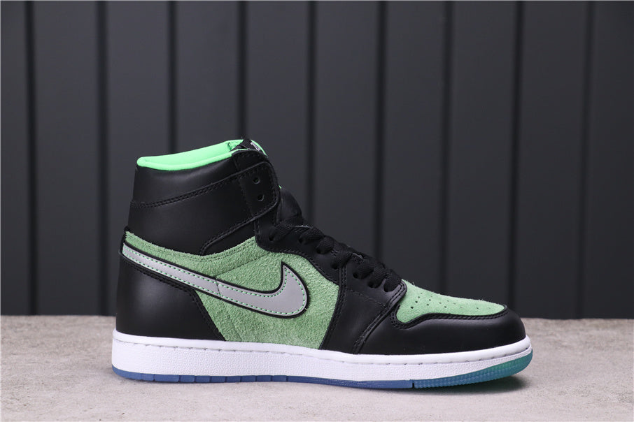 Air Jordan 1 High Zoom Rage Sneakers in Green CK6637-002 - product image from the listing.