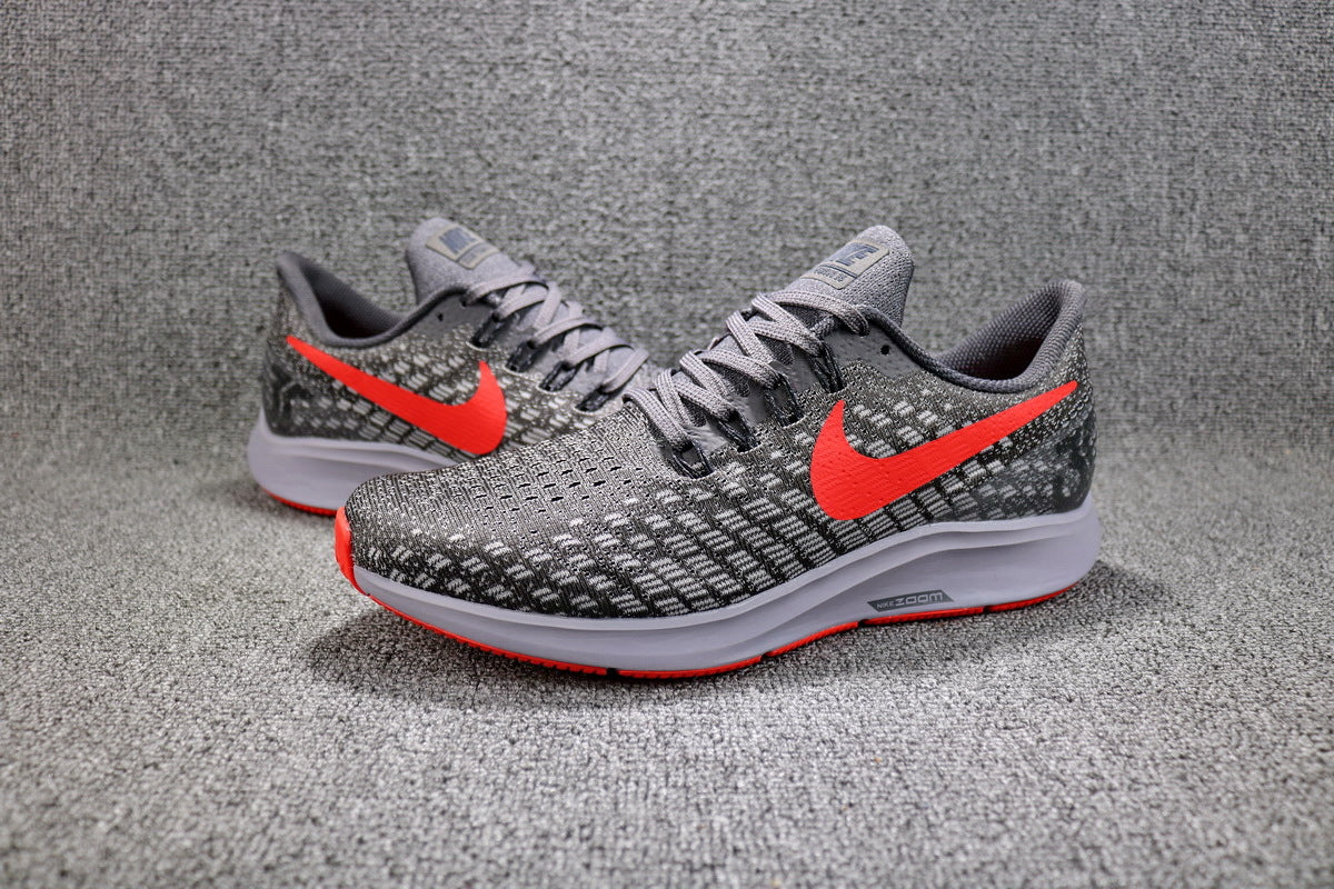 Nike Air Zoom Pegasus 35 Shoes for Running, Grey/Crimson 942851-006 - product image from the listing.