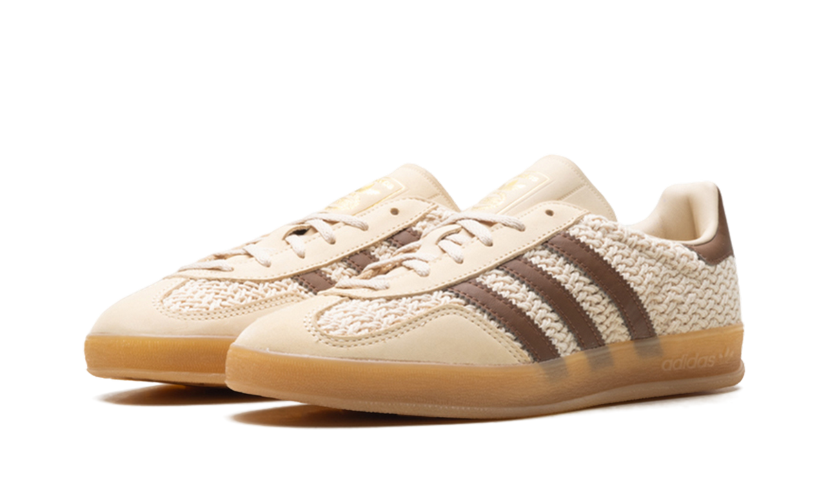 "Cream/Brown Knit" Gazelle Indoor JS1418 - product image from the listing.