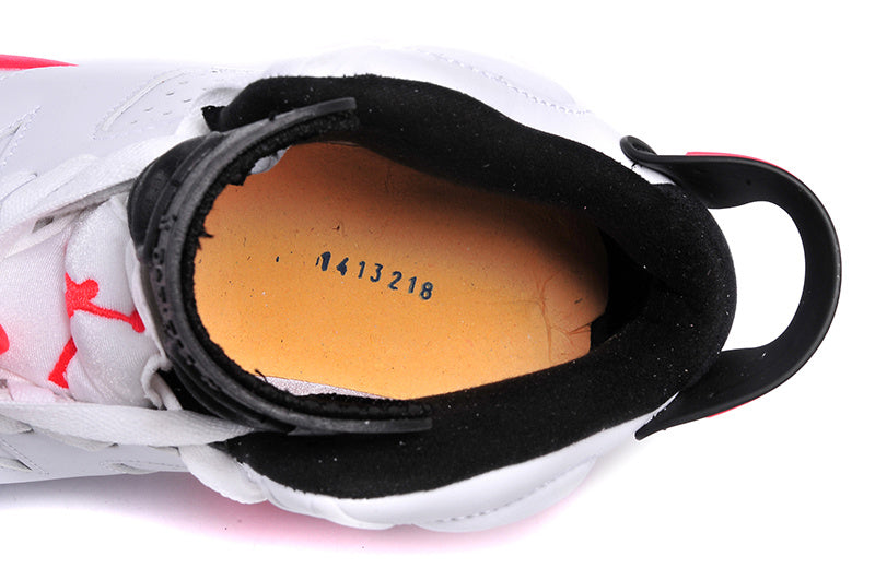 White and Infrared Basketball Sneakers - Air Jordan 6 High - product image from the listing.