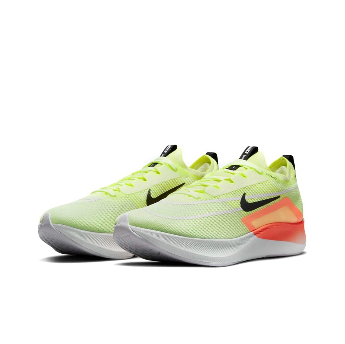 Nike Zoom Fly 4 Running Shoes, in Volt and Orange CT2392-700 - product image from the listing.