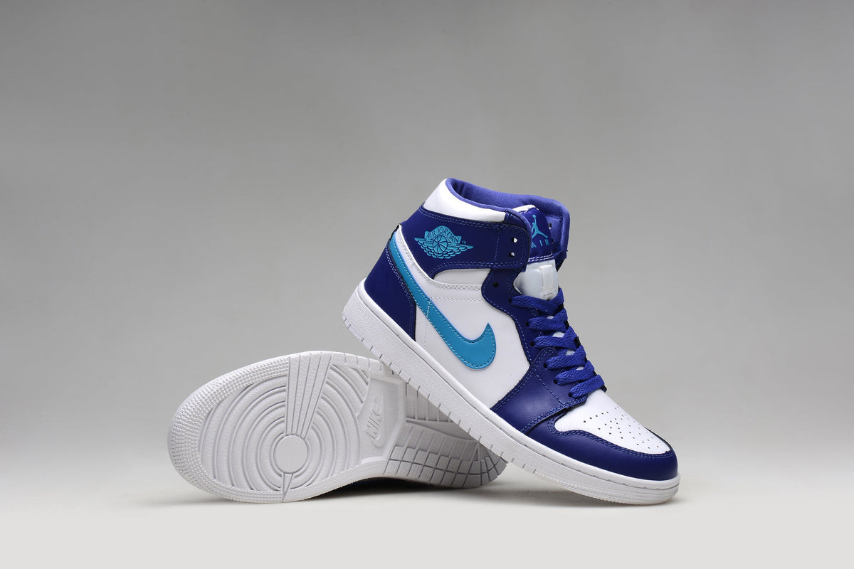 Jordan 1 Retro High Sneakers in White Blue - product image from the listing.