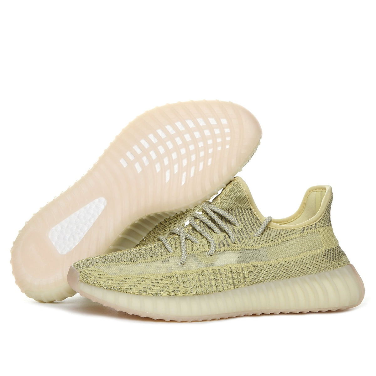 Pale Yellow adidas Yeezy Boost 350 V2 Sneakers - product image from the listing.