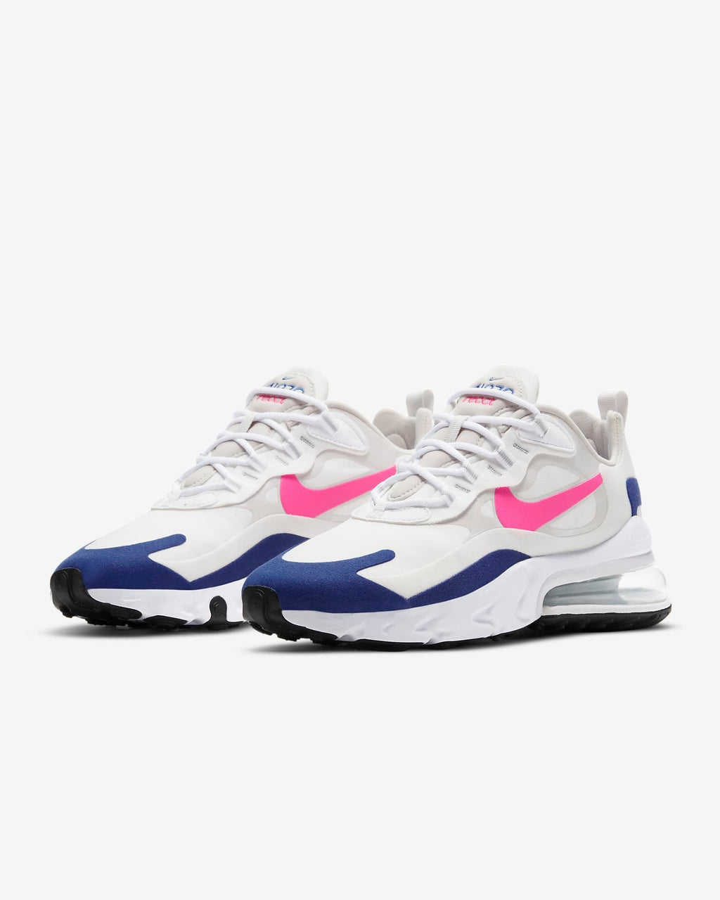 Nike Air Max 270 React Sneakers in White Pink Navy CU7833-101 - product image from the listing.