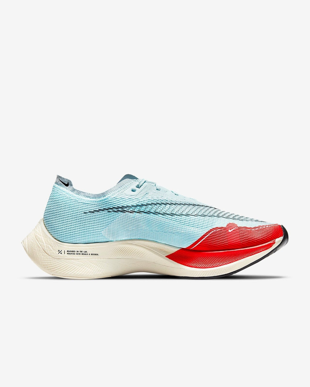 Nike ZoomX Vaporfly NEXT% 2 Running Shoes in Ice Blue CU4111-400 - product image from the listing.