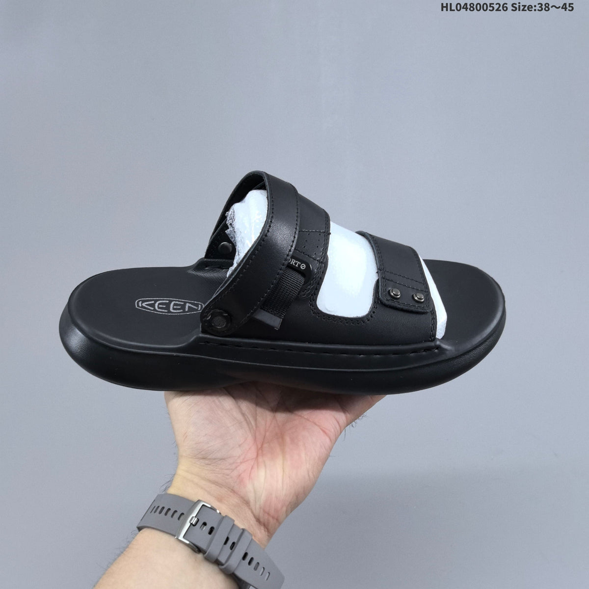 KEEN UNEEK Slide Sandals in Black or in Brown - product image from the listing.