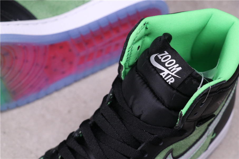 Air Jordan 1 High Zoom Rage Sneakers in Green CK6637-002 - product image from the listing.