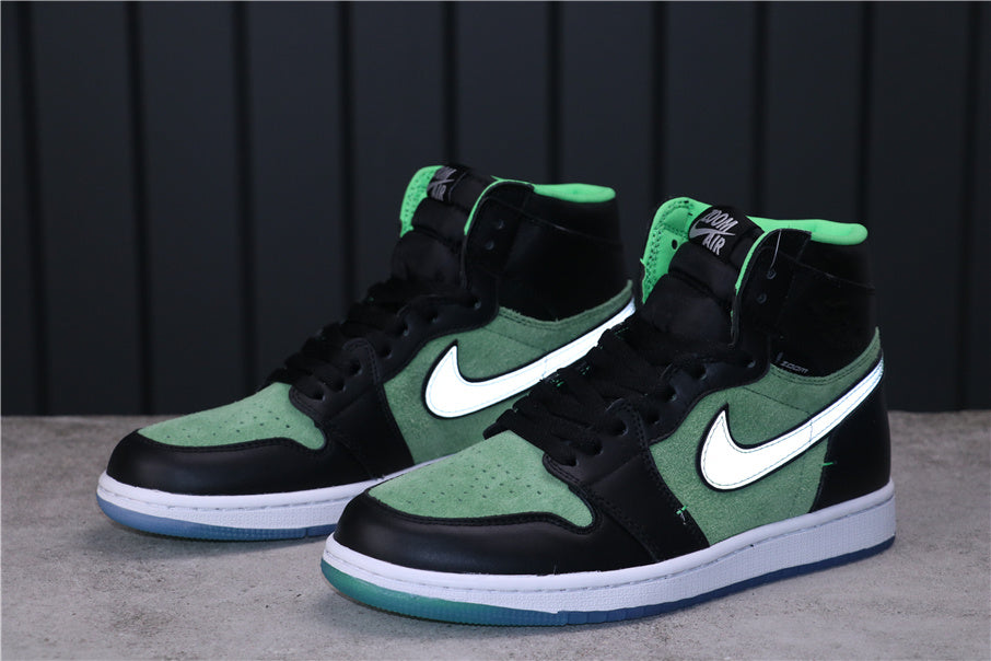 Air Jordan 1 High Zoom Rage Sneakers in Green CK6637-002 - product image from the listing.