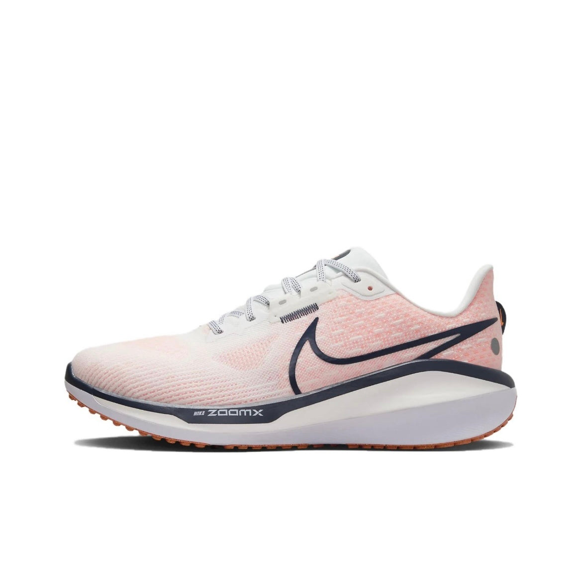 Nike Air Zoom Vomero 17 Running Shoes in White Orange FB1309-102 - product image from the listing.
