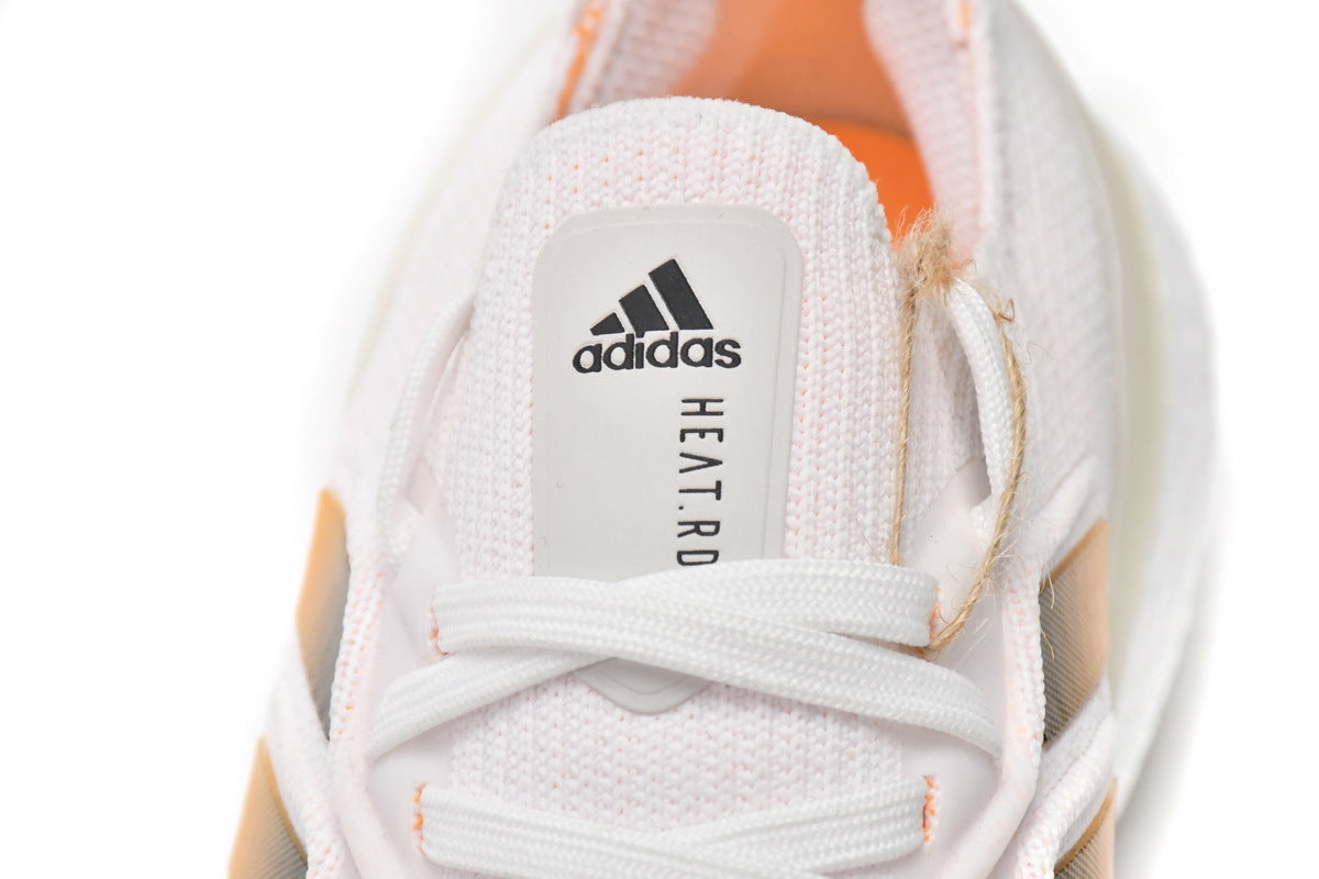 adidas Ultra Boost 2022 Heat.RDY White Flash Running Shoes in Orange GZ0129 - product image from the listing.