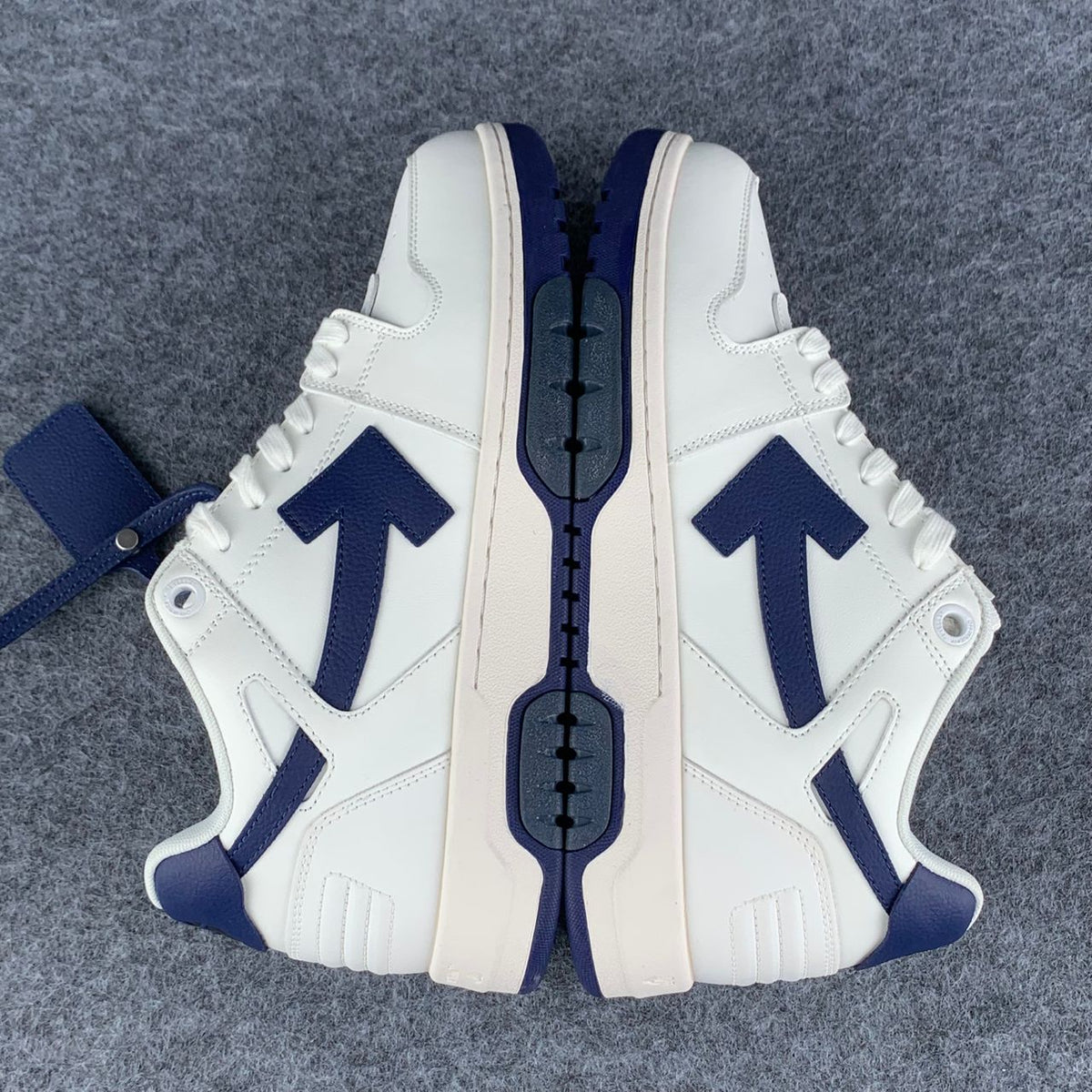 "White White Navy Blue" Off-White Out of Office - product image from the listing.