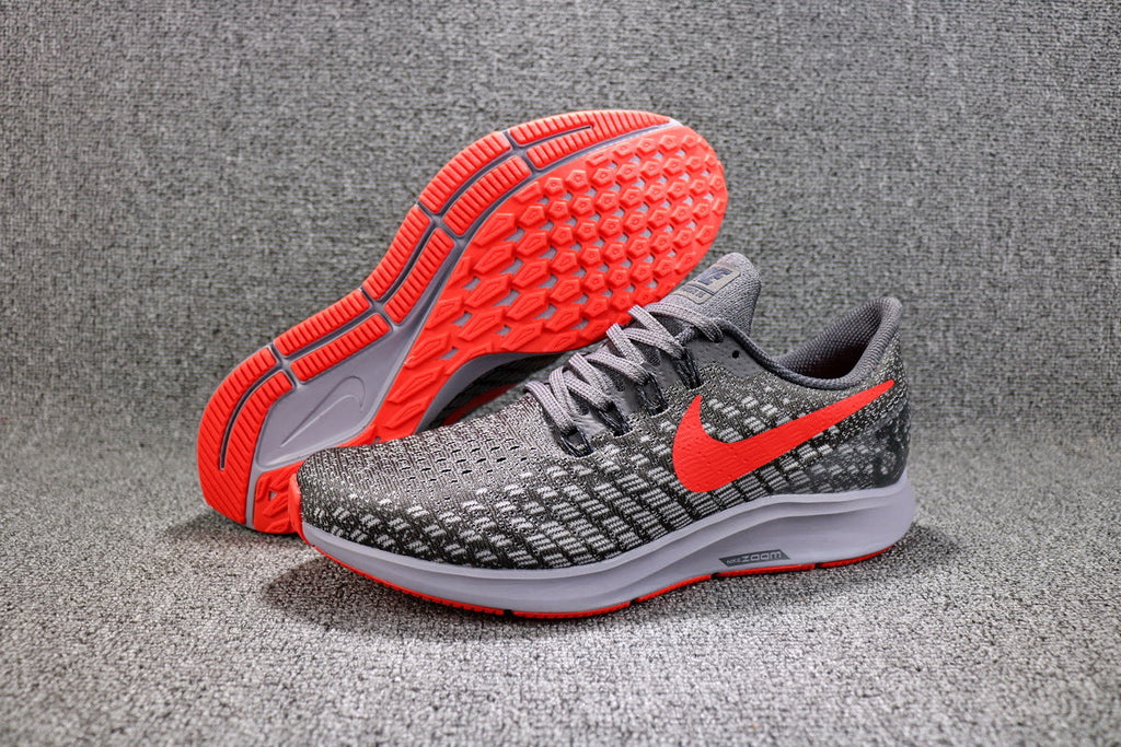 Nike Air Zoom Pegasus 35 Shoes for Running, Grey/Crimson 942851-006 - product image from the listing.