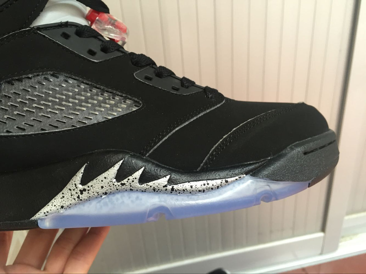 Air Jordan 5 High-Top Sneakers in Black Silver - product image from the listing.