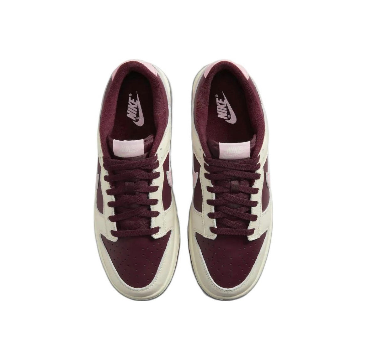 Nike Dunk Low Valentine's Day Sneakers in Burgundy Pink DR9705-100 - product image from the listing.