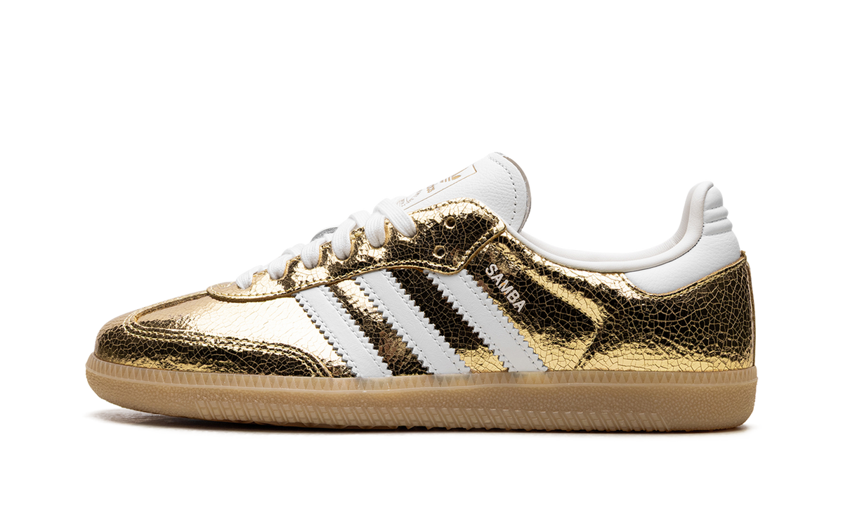 Women's Samba OG "Cracked Metallic Pack - Gold" KI5719 - product image from the listing.