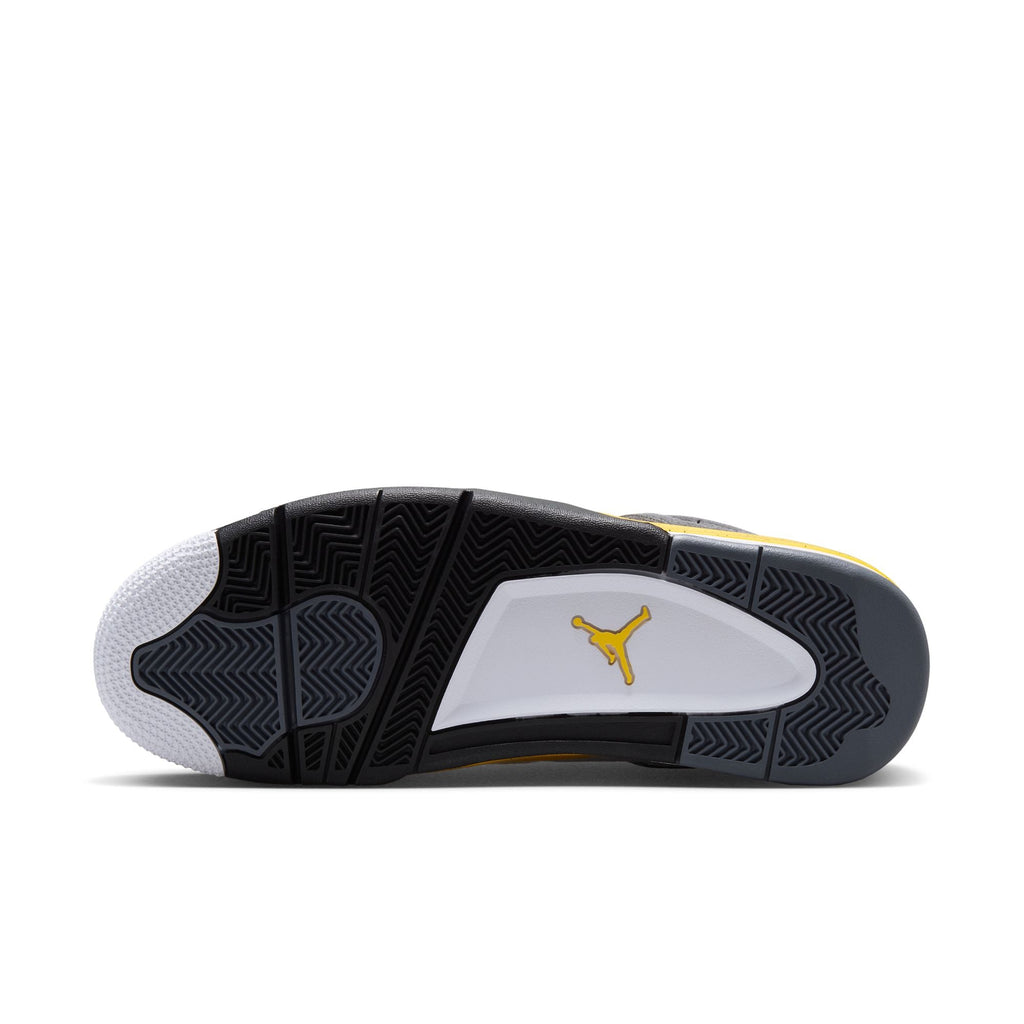 "Tour Yellow" Air Jordan 4 Retro (White/Tr Yllw-DK BL Gry-Black) - product image from the listing.