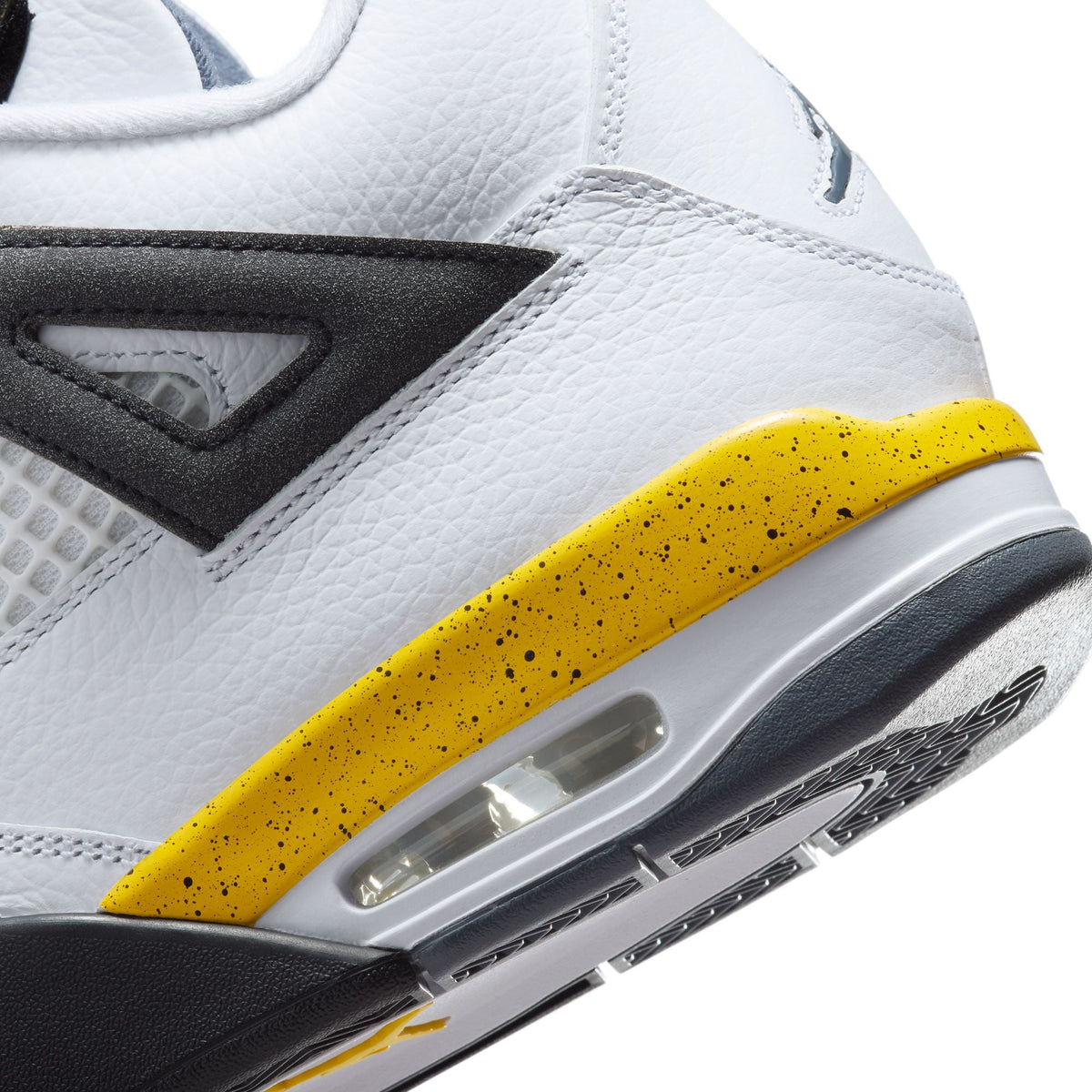 "Tour Yellow" Air Jordan 4 Retro (White/Tr Yllw-DK BL Gry-Black) - product image from the listing.