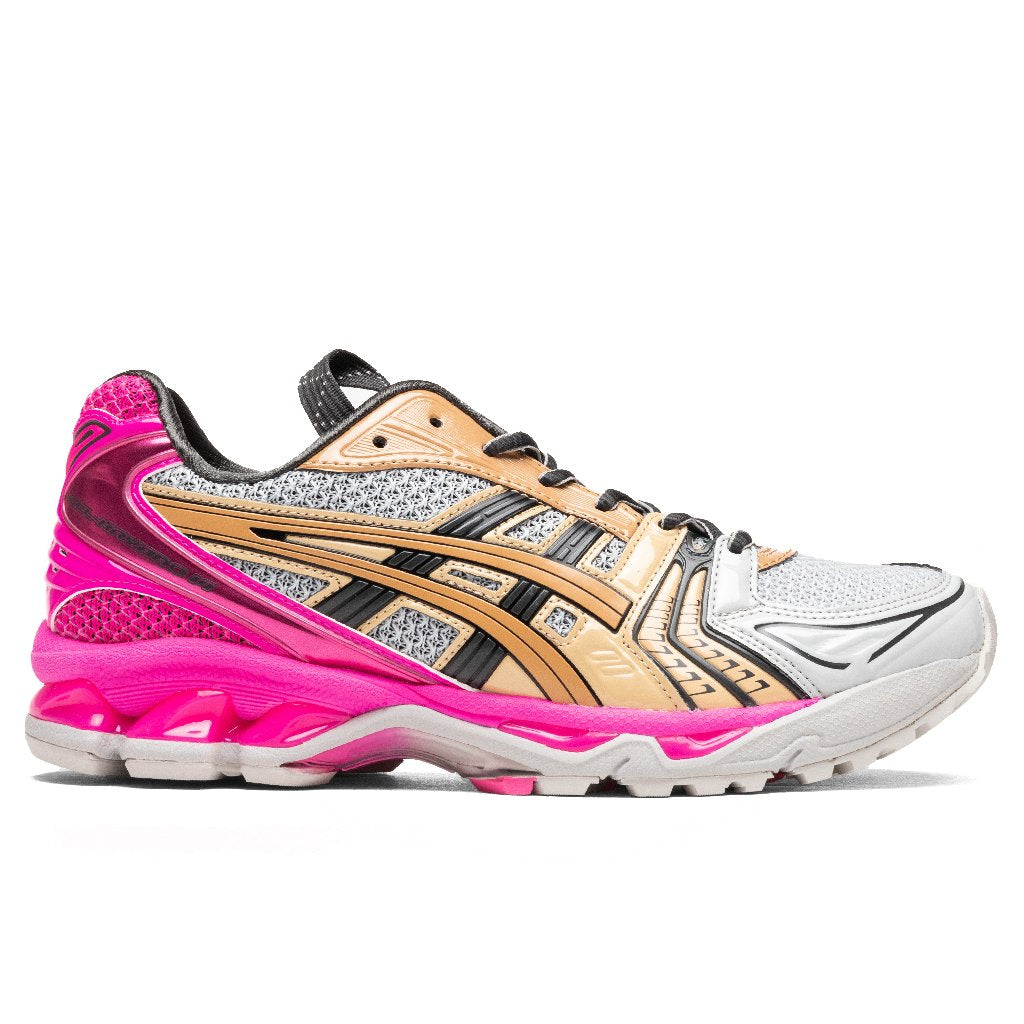 UB1-S Gel-Kayano 14 - Oyster Grey/Pink Glow for Women - product image from the listing.