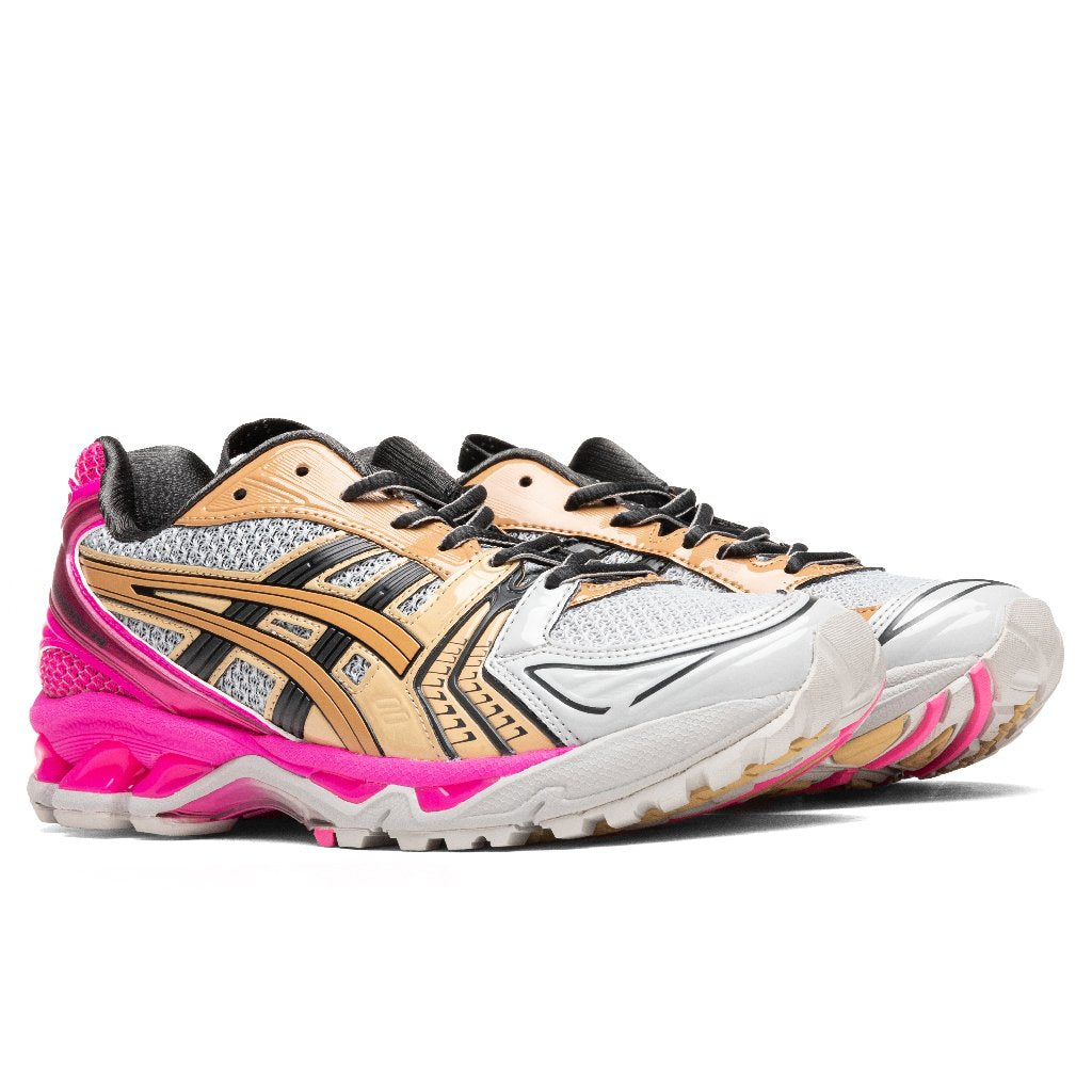 UB1-S Gel-Kayano 14 - Oyster Grey/Pink Glow for Women - product image from the listing.